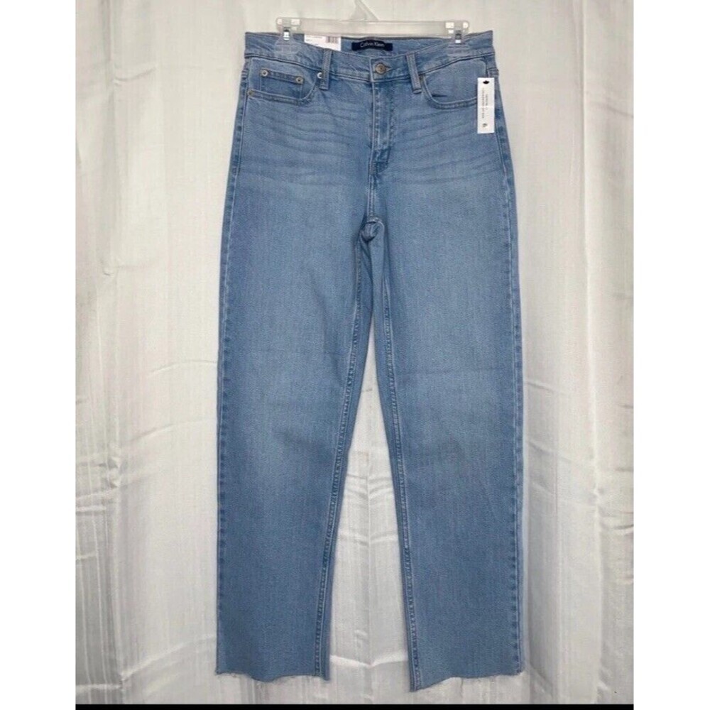 NWT MSRP $79 Calvin Klein Vintage Stright Light Blue Jeans Choose Size 12